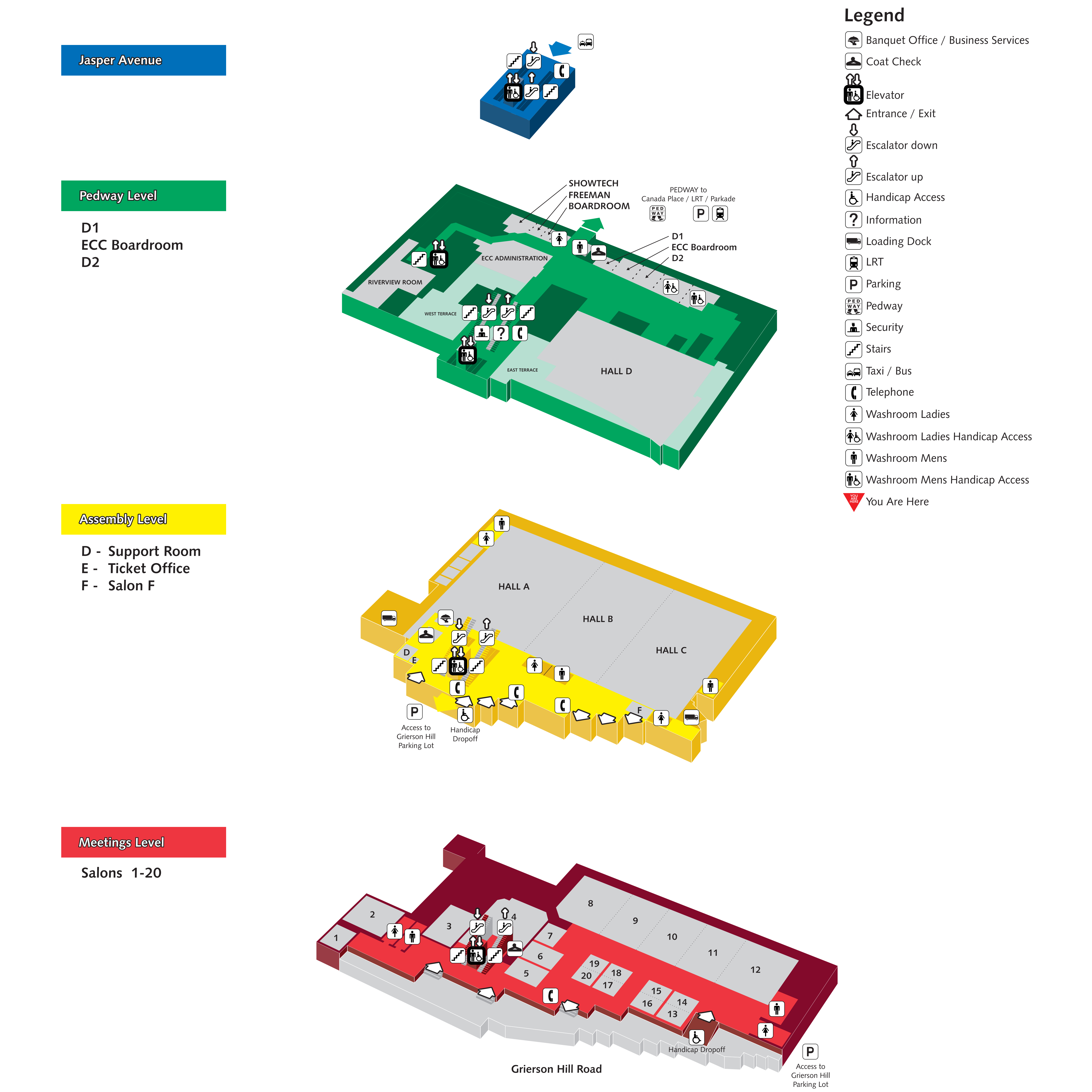 3D floor map of the Edmonton Convention Centre